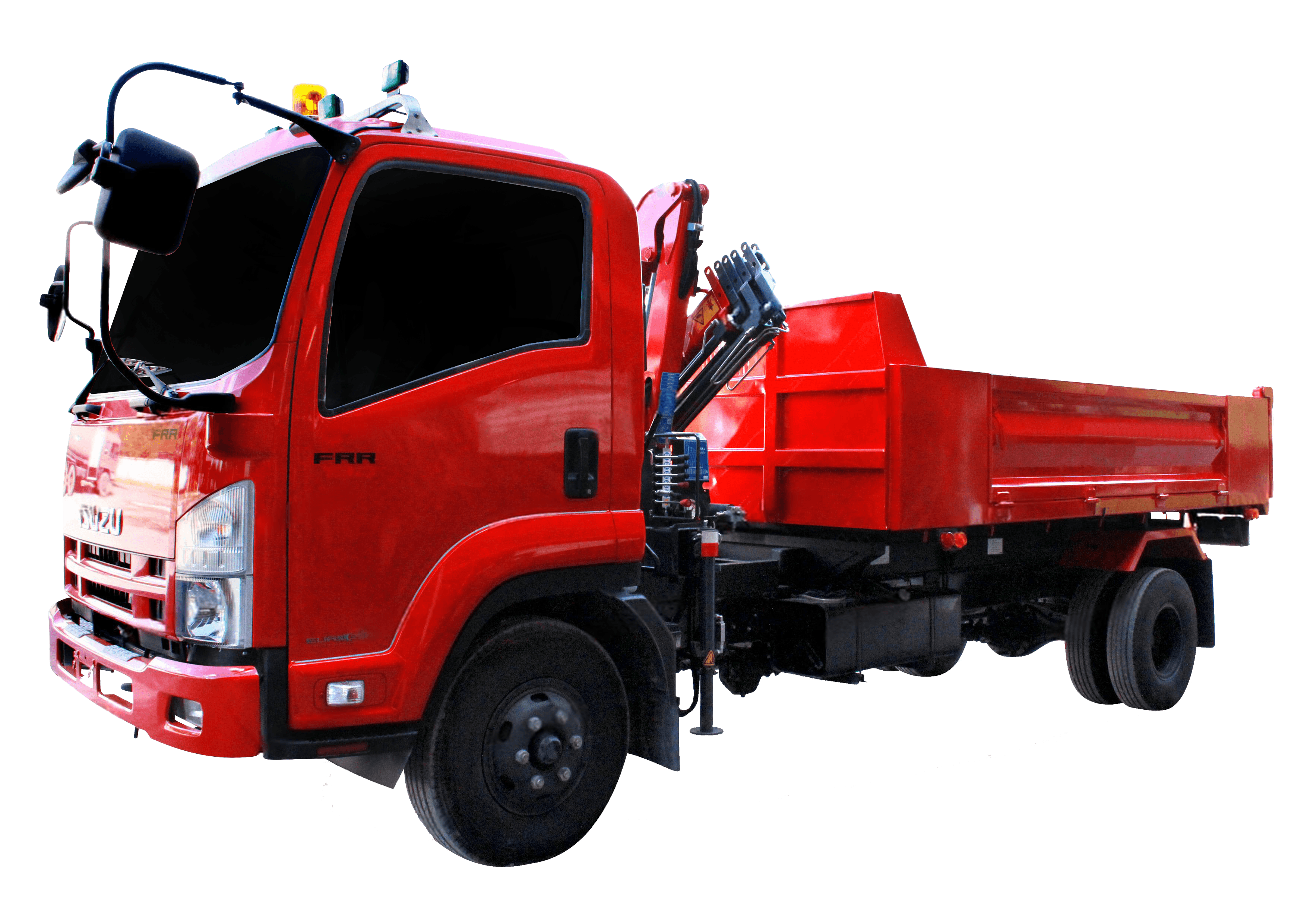 รถบรรทุกเทท้ายติดตั้งเครนพับไฮดรอลิก